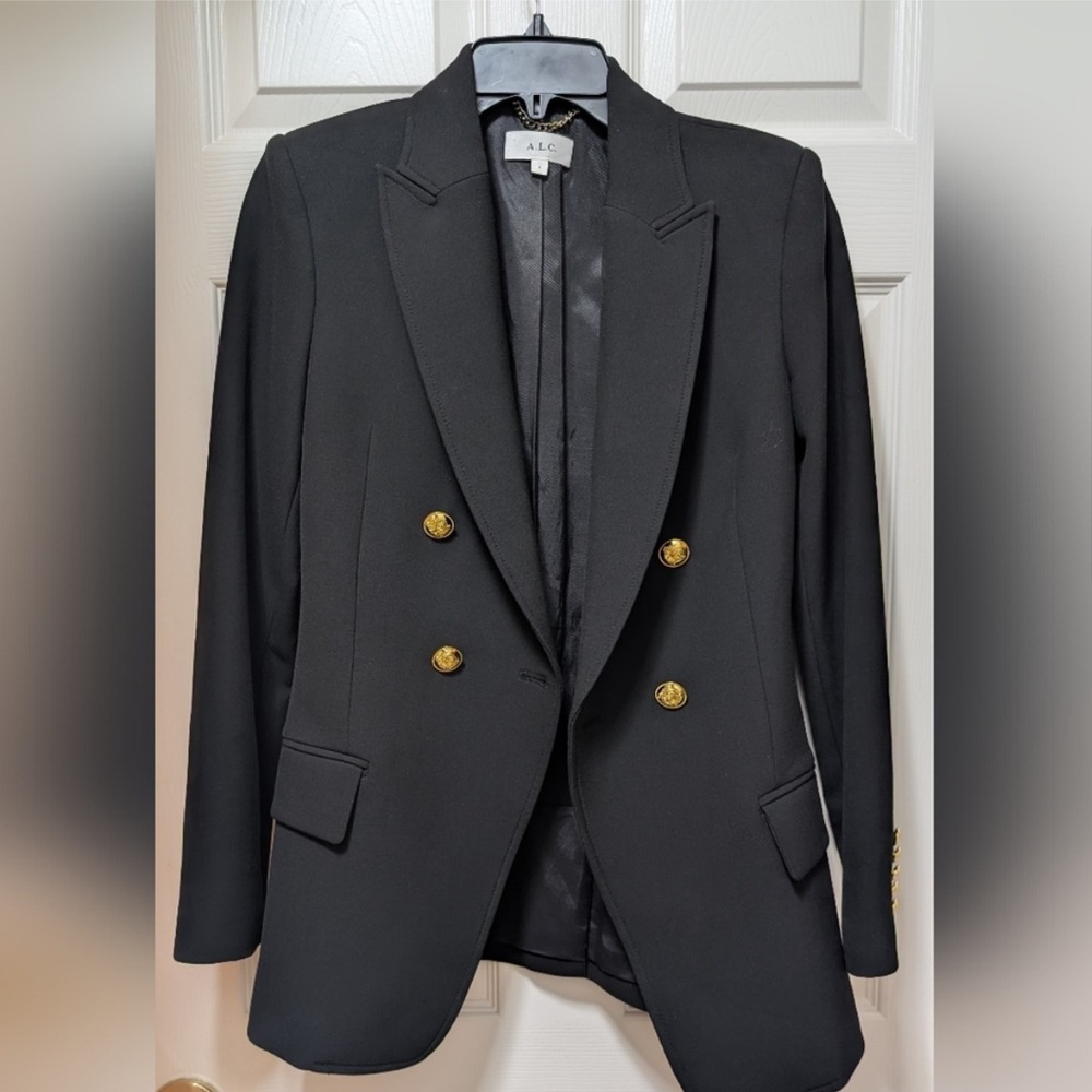 A. L.C. Sedgwick I| Double Breasted Blazer Black Gold - Size O - ALC Jacket - Picture 5 of 11